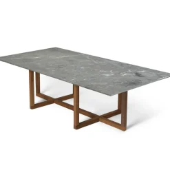 Ninety Large Soffbord 140x70x40 cm, Smoked Oak/Grey Marble