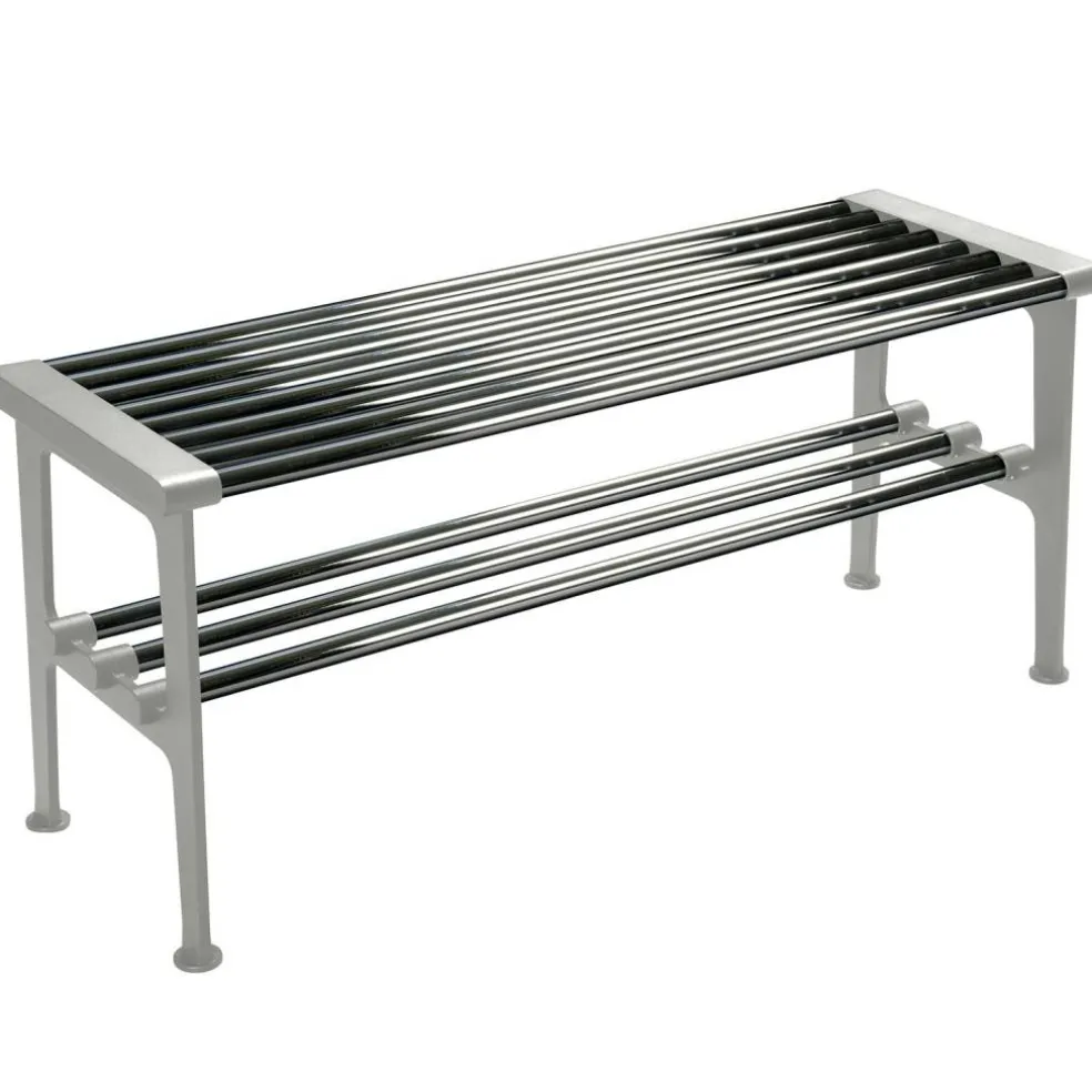 Nostalgi Bänk 100 cm, Krom / Aluminium