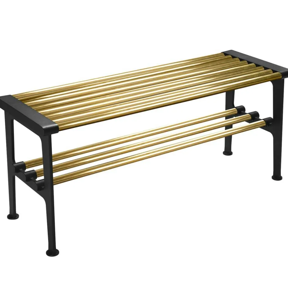 Nostalgi Bänk 100 cm, Mässing / Svart