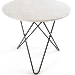 O Dining Table Matbord Ø100 cm, Svart/Vit marmor