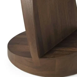 Oblic Sidobord Teak, Brun