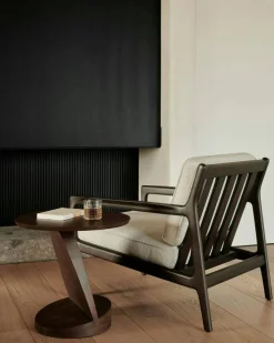 Oblic Sidobord Teak, Brun