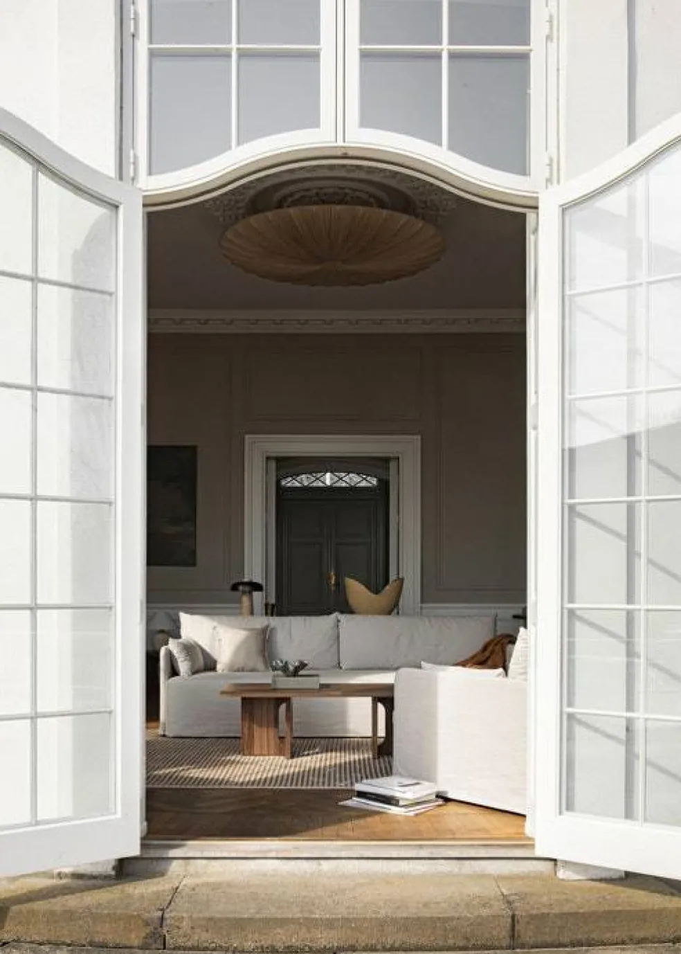 Offset Soffa 3-Sits Avtagbar Klädsel Cotlin, Oat