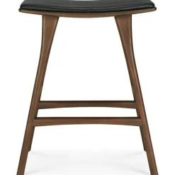 Osso Barstol, Teak / Brunt Läder
