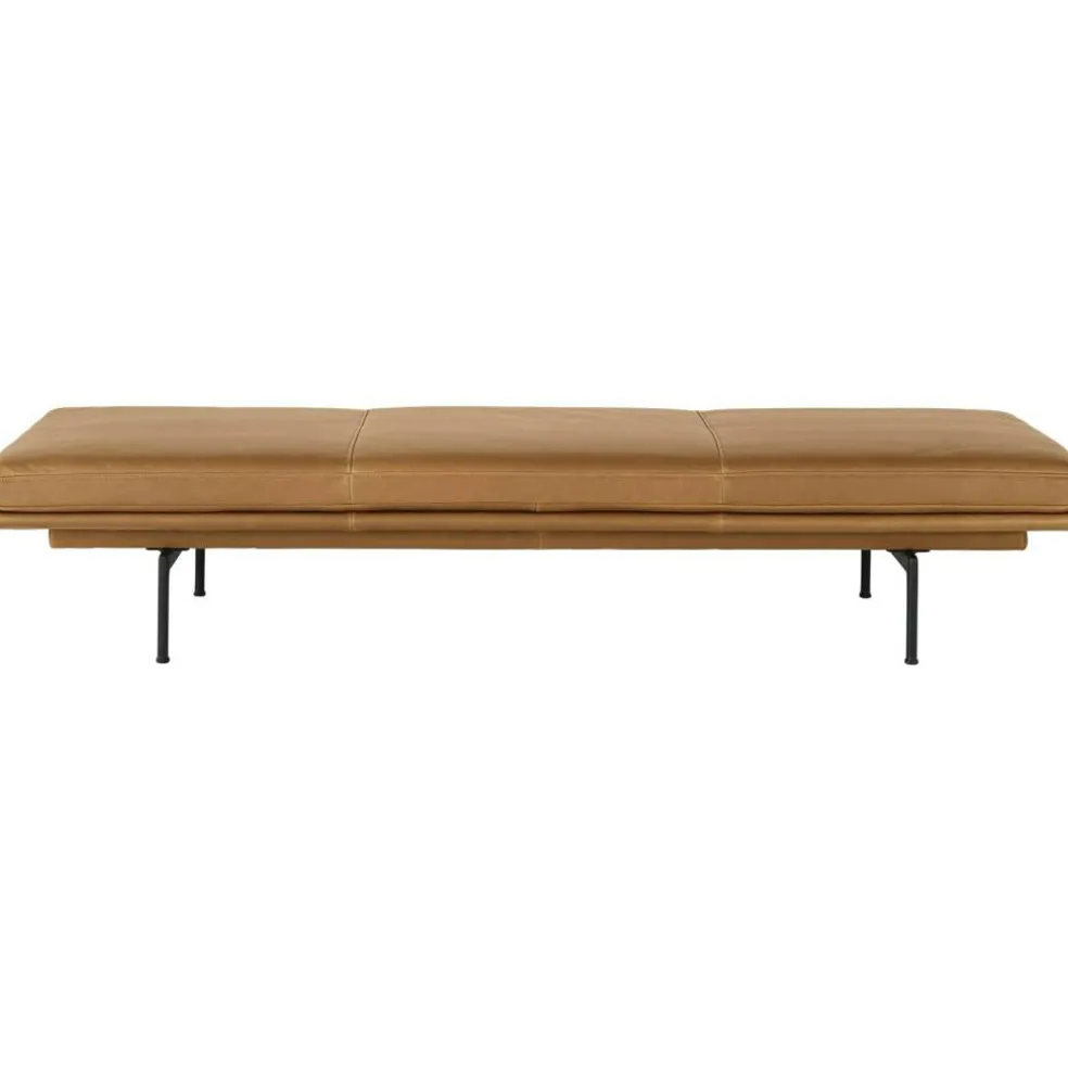 Outline Daybed / Black Base - Refine Leather Cognac/Black
