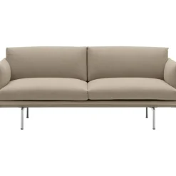 Outline Sofa / 2-Seater - Polished Aluminum Base - Ecriture 240/Polished Aluminum