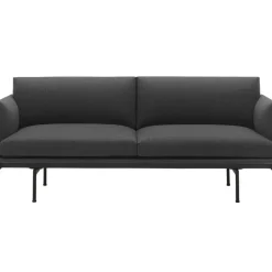 Outline Soffa 2-Sits, Svart Aluminium / Remix 163