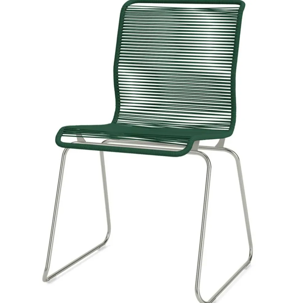 Panton One Stol, Grön / Rostfritt Stål Outdoor