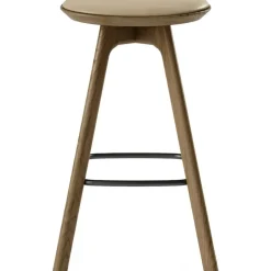 Pauline Barstol 65 cm, Rökt Ek / Läder Almond