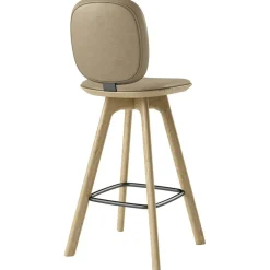 Pauline Comfort Barstol 65 cm, Oljad Ek / Läder Almond