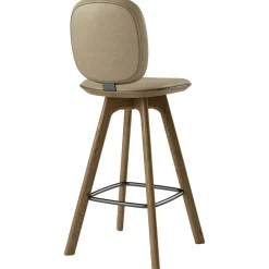 Pauline Comfort Barstol 65 cm, Rökt Ek / Läder Almond
