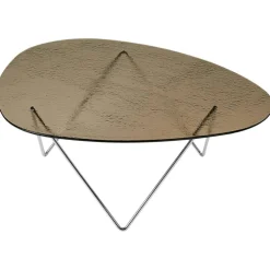 Pedrera Soffbord Texturerat Glas, Brons / Krom