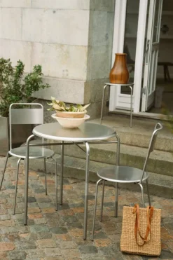 Petit Rond Bord Rostfritt Stål, Ø90 cm