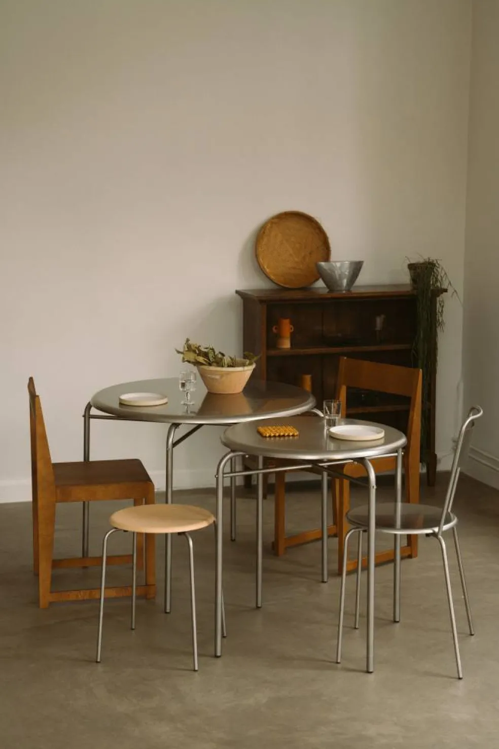 Petit Rond Bord Rostfritt Stål, Ø90 cm