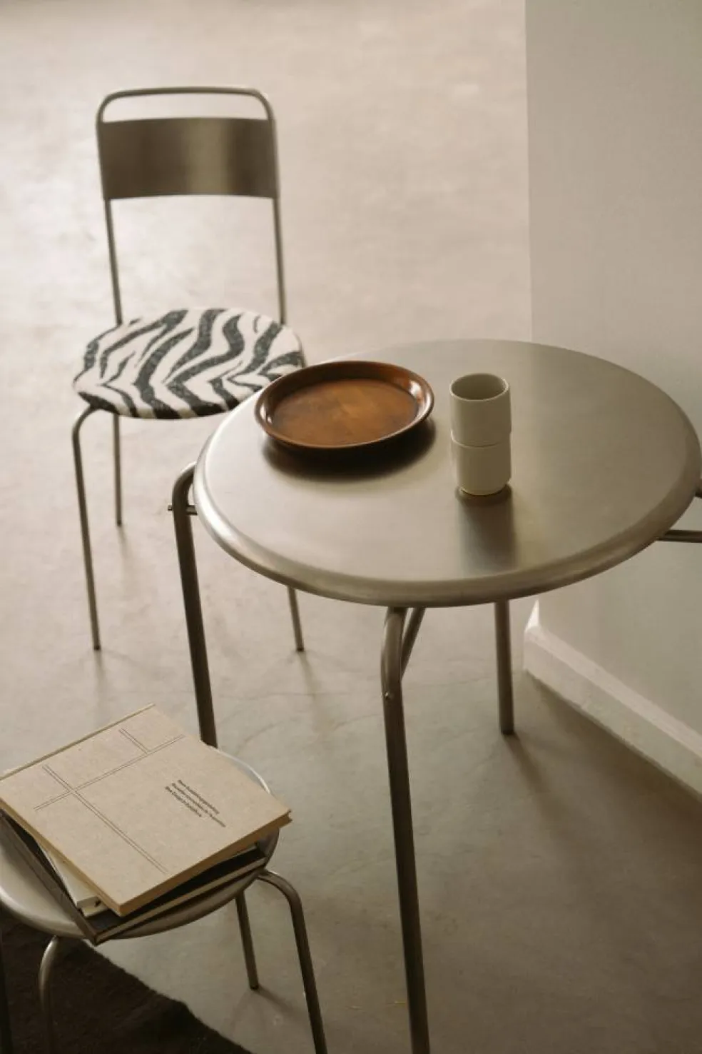 Petit Rond Bord Rostfritt Stål, Ø90 cm