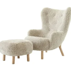 Petra VB3 Loungestol Set, Fårskinn Moonlight / Oljad Ek