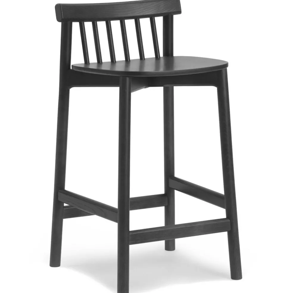 Pind Barstol 75 cm, Svartbetsad Ask