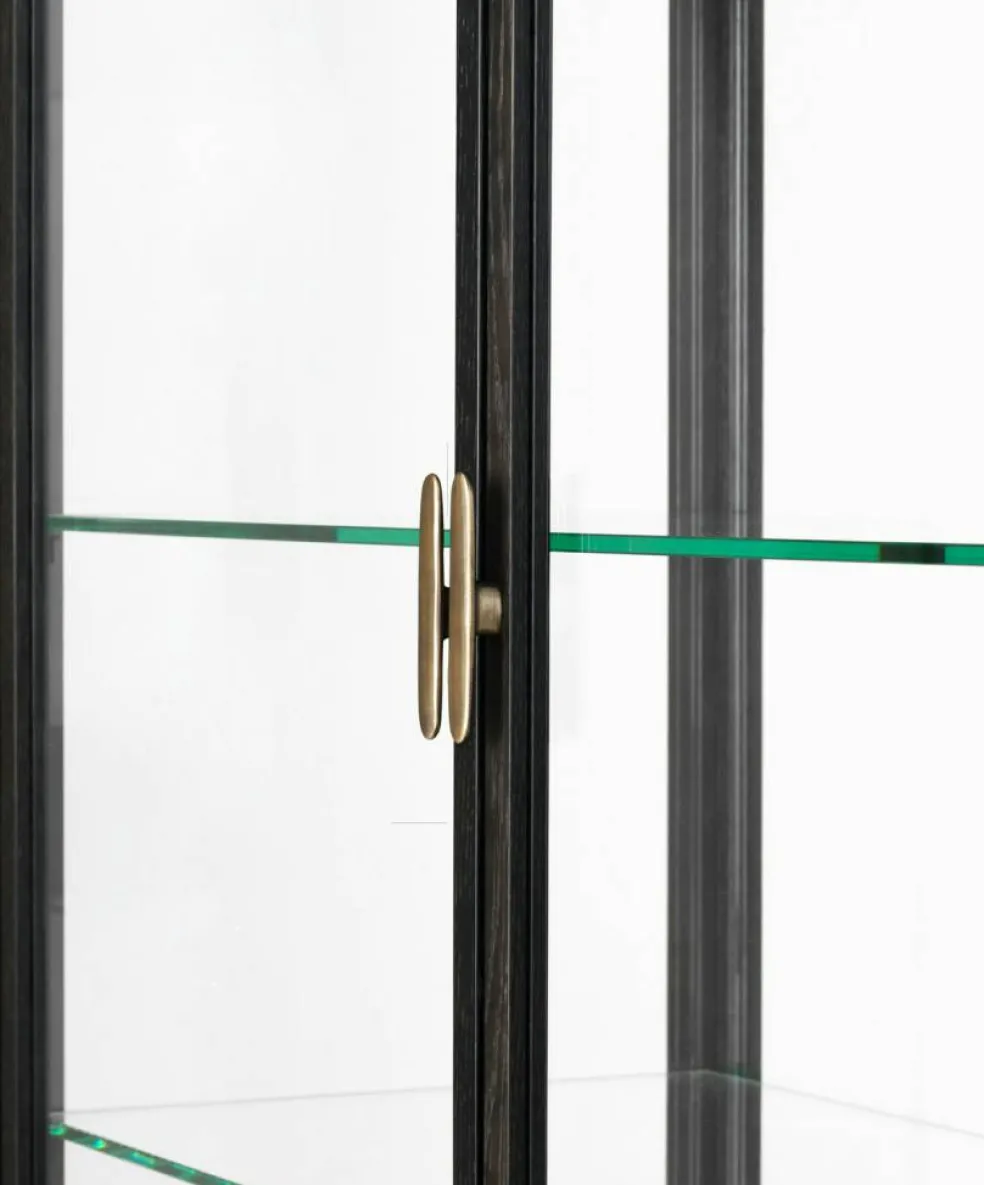 Private Vitrinskåp 110x45x191 cm, Brunsvart Betsad Ek