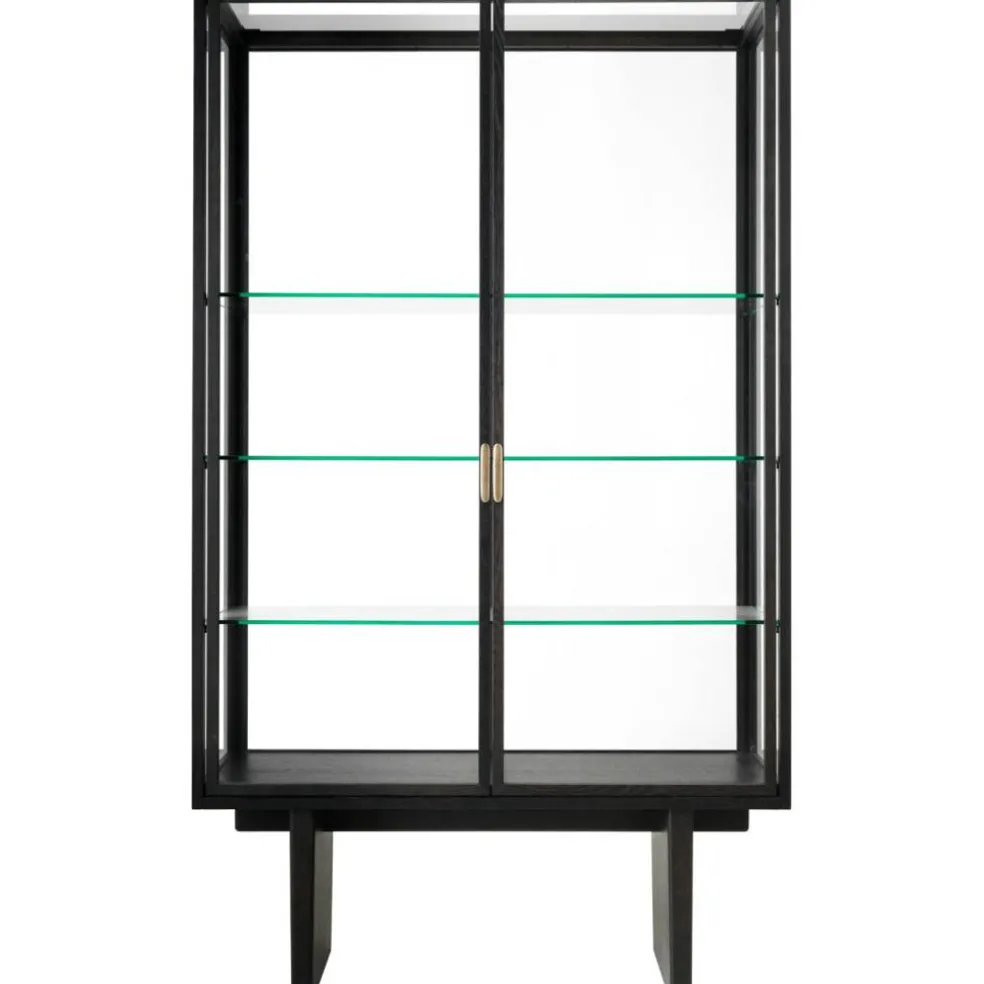 Private Vitrinskåp 110x45x191 cm, Brunsvart Betsad Ek
