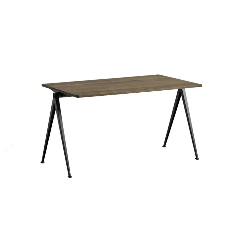 Pyramid Desk 01 140X75, Black Frame/Smoked