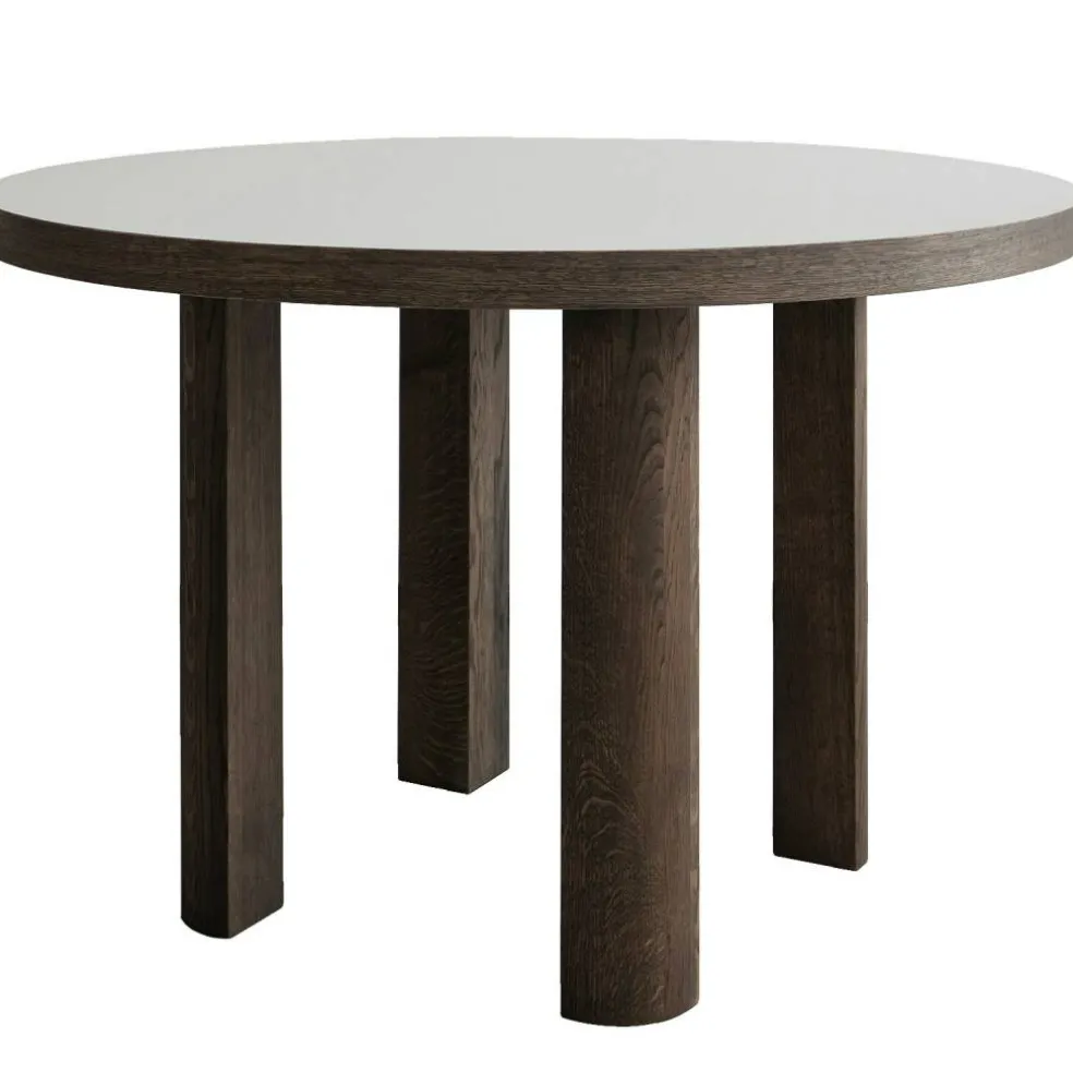 Quarter Matbord Ø120 cm, Rökt Ek/Vit Laminat