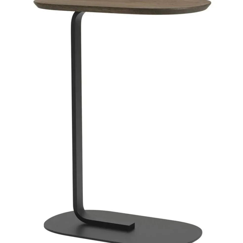 Relate Sidobord 73,5 cm, Massiv Rökt Ek / Svart