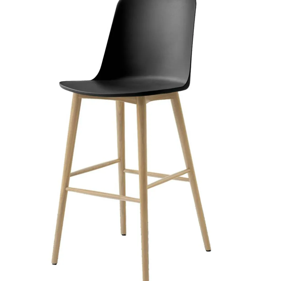 Rely HW133 Högt Ryggstöd 75 cm, Lackerad Ek / Svart