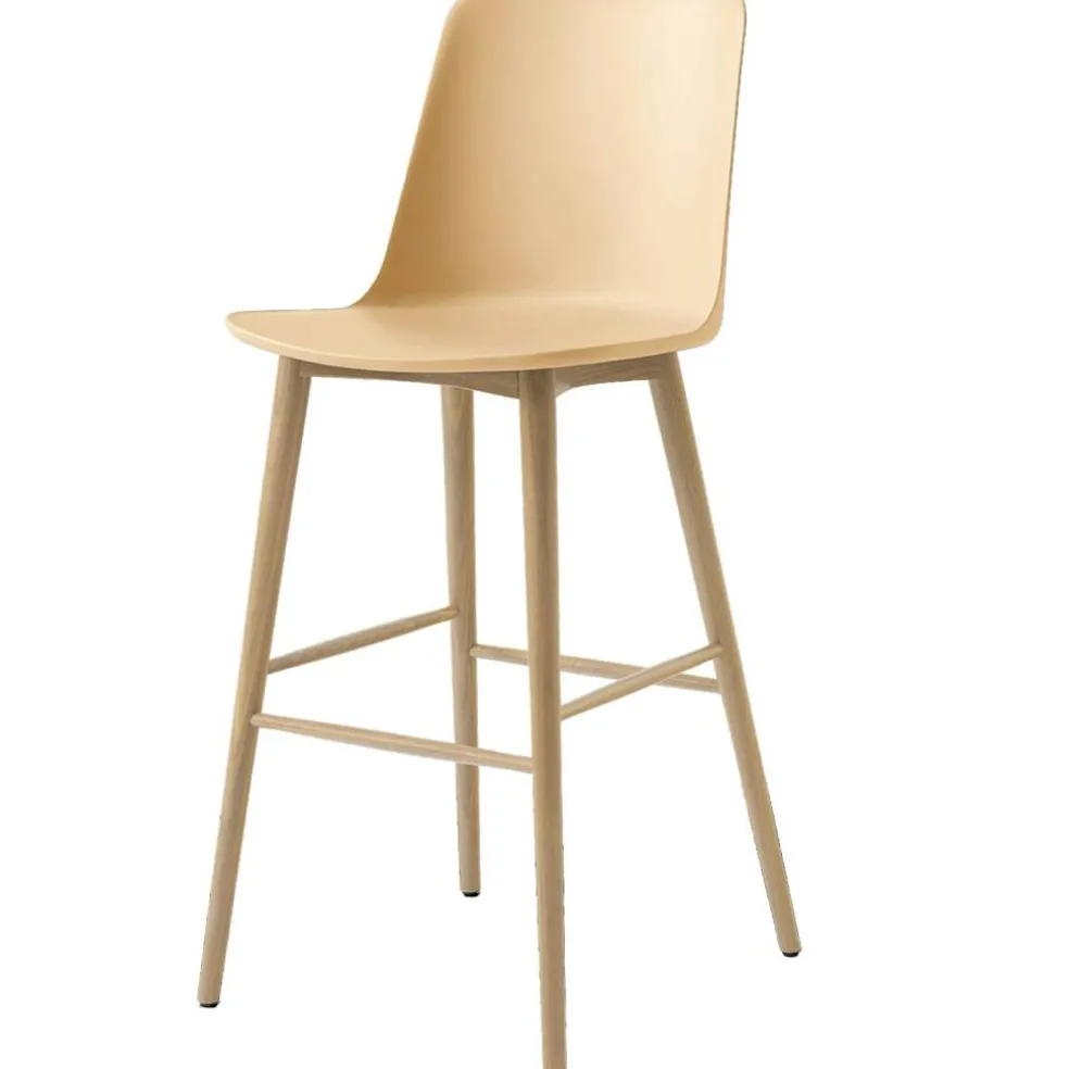 Rely HW133 Högt Ryggstöd 75 cm, Lackerad Ek / Beige Sand