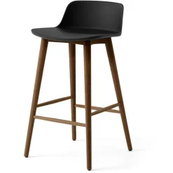 Rely HW118 Lågt Ryggstöd 65 cm, Lackerad Valnöt / Svart