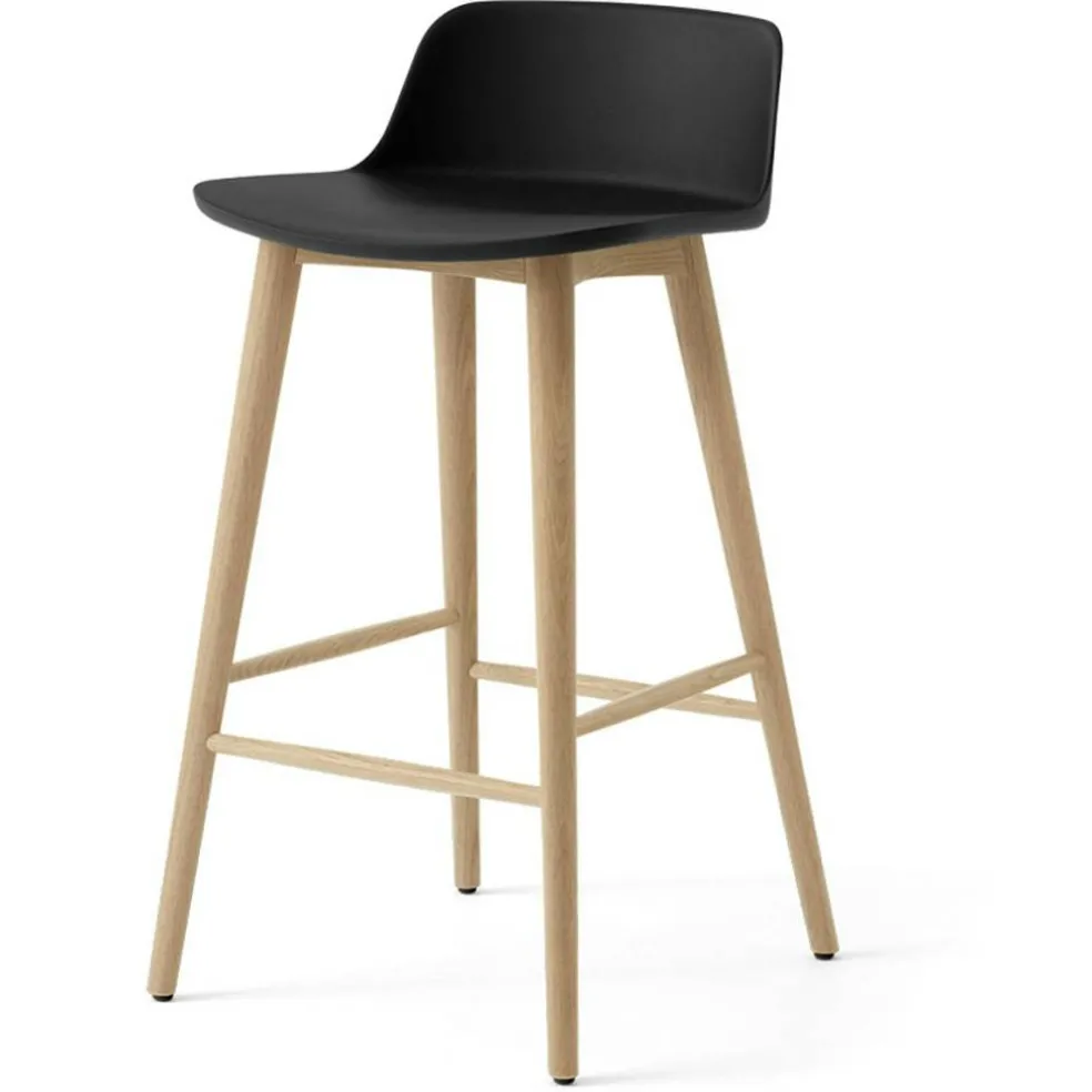 Rely HW118 Lågt Ryggstöd 65 cm, Lackerad Ek / Svart