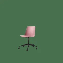 Rely HW28 Matstol Utan Armstöd Swivel Med Hjul Soft Pink/Svart