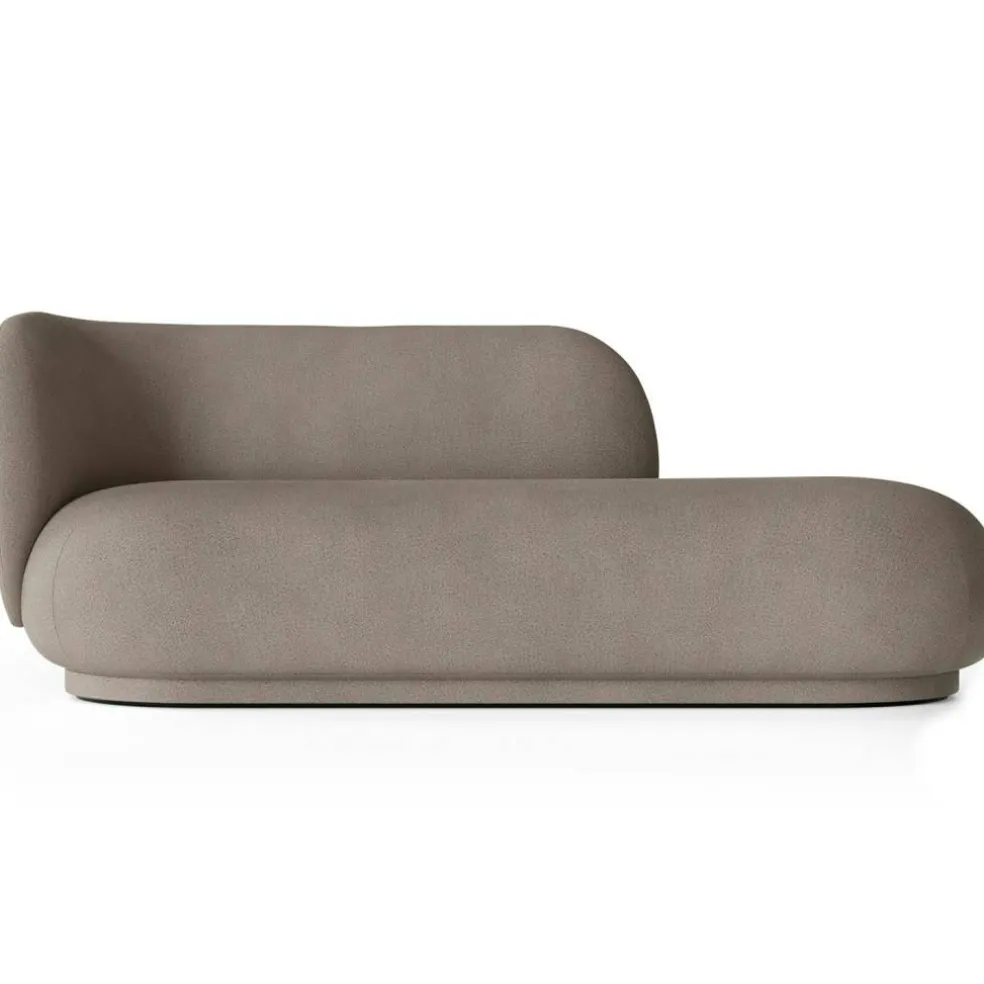 Rico Brushed Divan Vänster, Varmgrå