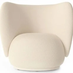 Rico Wool Bouclé Loungestol, Off-white