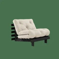 Roots Bäddsoffa Med Madrass 90x200 Svart Natt/Beige