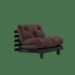 Roots Bäddsoffa Med Madrass 90x200 Svart Brun
