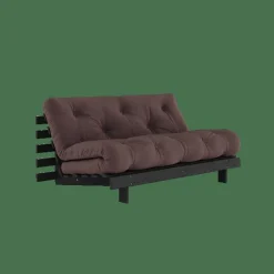 Roots Bäddsoffa Med Roots Madrass 160x200 Brun/Svart Lackerad
