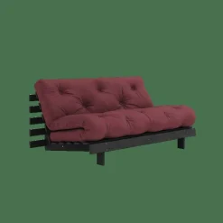 Roots Bäddsoffa Med Roots Madrass 160x200 Bordeaux/Svartlackerad