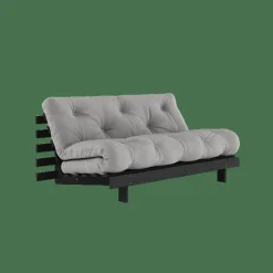 Roots Bäddsoffa Med Roots Madrass 160x200 Grå/Svart Lackerad