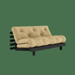 Roots Bäddsoffa Med Roots Madrass 160x200 Beige/Svartlackerad