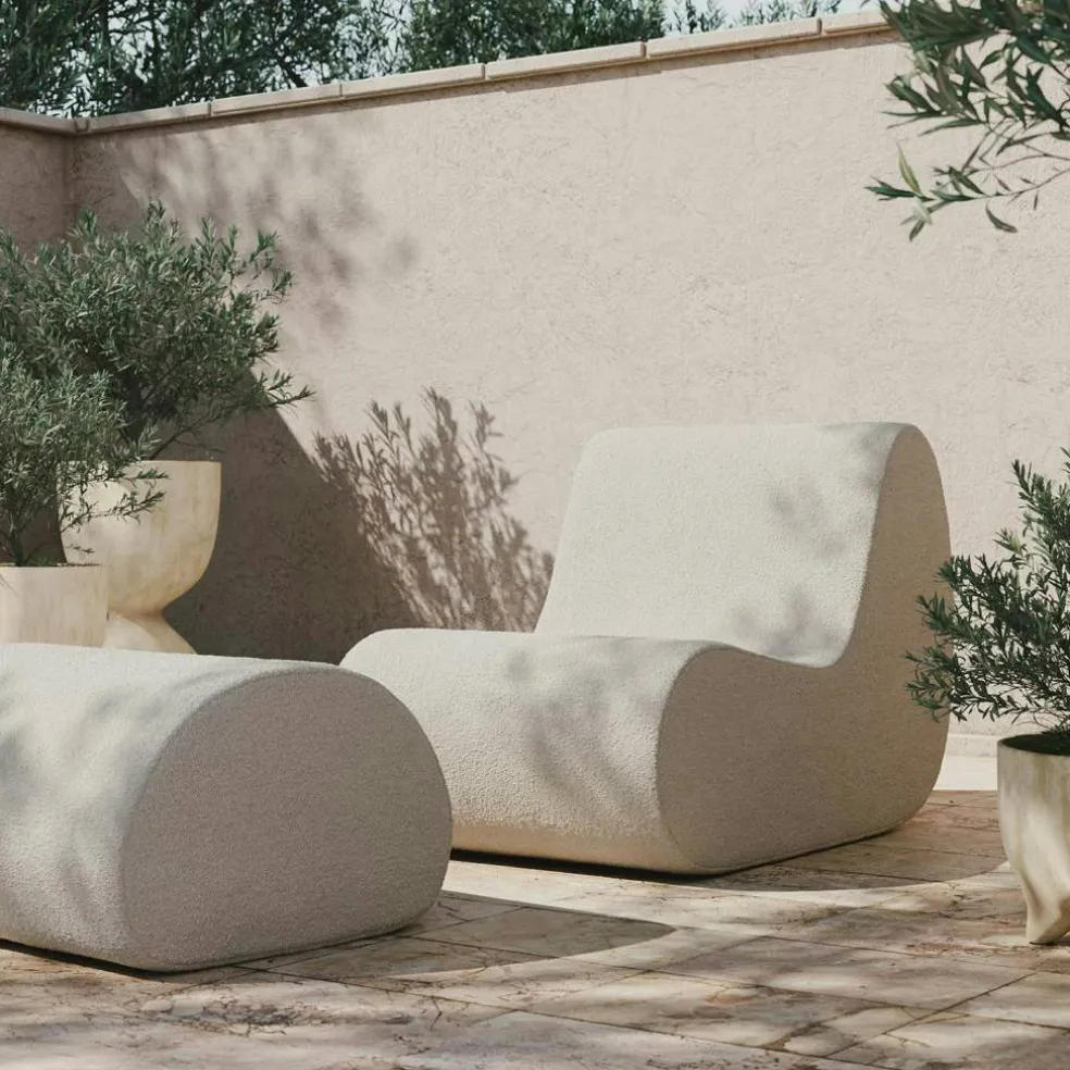 Rouli Sittpuff / Fotpall, Off-white