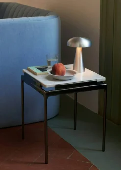 Sett LN11 Sidobord 40x40 cm, Bianco Carrera