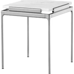 Sett LN11 Sidobord 40x40 cm, Bianco Carrera