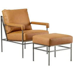 Seventy Five Fåtölj Läder, Challenger Brandy / Beige Canvas