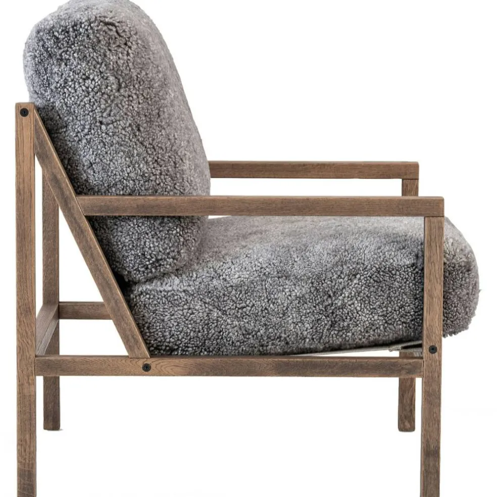 Seventy Five Fåtölj, Rökt Ek / Fårskinn Scandinavian Grey