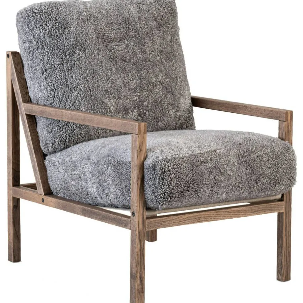 Seventy Five Fåtölj, Rökt Ek / Fårskinn Scandinavian Grey