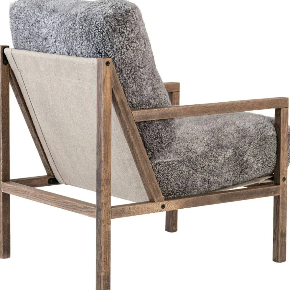 Seventy Five Fåtölj, Rökt Ek / Fårskinn Scandinavian Grey