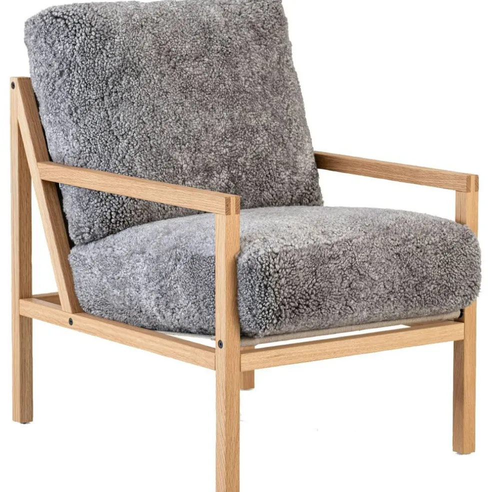 Seventy Five Wood Fåtölj, Ek / Fårskinn Scandinavian Grey