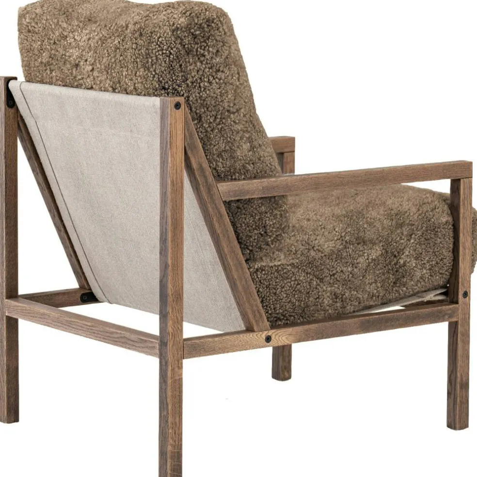 Seventy Five Wood Fåtölj, Rökt Ek / Fårskinn Sahara