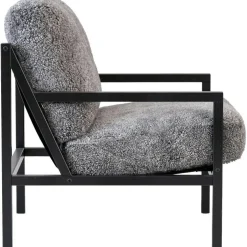 Seventy Five Wood Fåtölj, Svart Ek / Fårskinn Scandinavian Grey