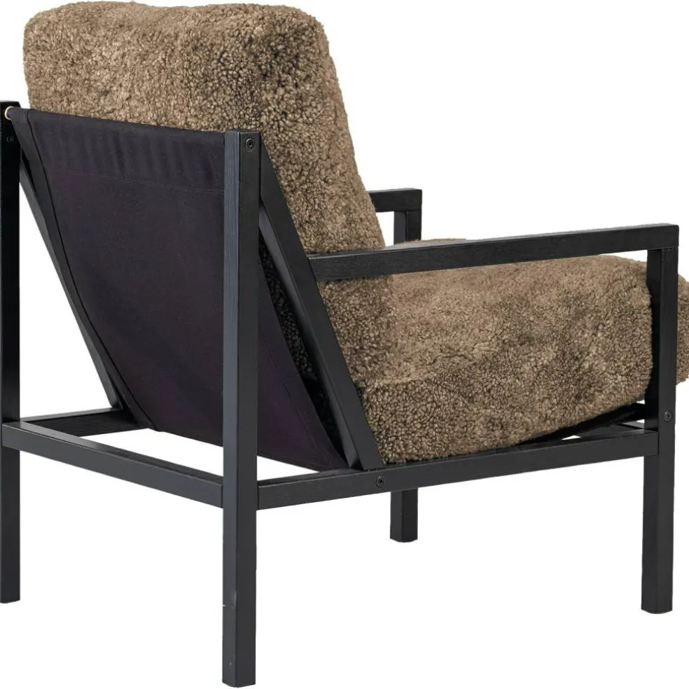 Seventy Five Wood Fåtölj, Svart Ek / Fårskinn Sahara